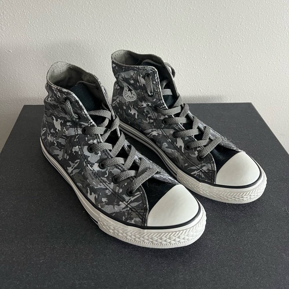 Converse All Star Charcoal Camo High Top Sneaker, Women’s Size 8